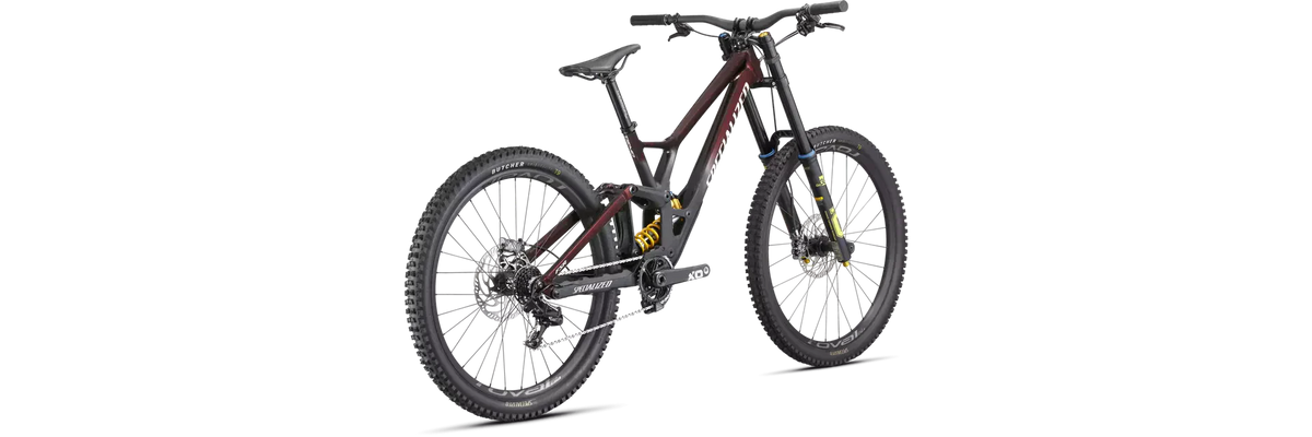 2022 Specialized Demo Race Mullet Downhill Mountain Complete Bike - S3, Gloss Red Onyx / Flo Red Speckles / Satin Black / Dove Grey